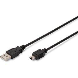 Digitus Cable de Conexión USB Tipo A-Mini USB 1.8m Negro