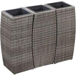 Vidaxl - Vass/flores de jardín 3 pcs vime pe gris