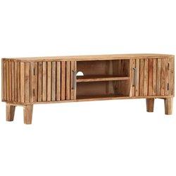 Mueble para TV de madera maciza de acacia 130x30x45 cm