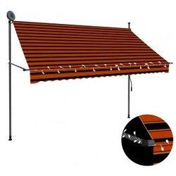 Toldo manual retráctil con led naranja y marrón 250 cm