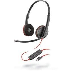 POLY Blackwire C3220 Auriculares Alámbrico Diadema Llamadas/Música USB Tipo C Negro, Rojo