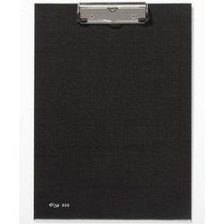 Portanotas pardo carton forrado pvc folio con pinza metalica negro