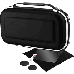 Kit accesorios - Ardistel Fresh BlackFire, Para Nintendo Switch, Grips, Estuche, Protector pantalla 9H, Negro