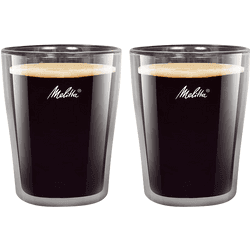 Set de vasos - Melitta Doble Cristal Medianos, 200 ml, Para Café, 2 Unidades, Transparente