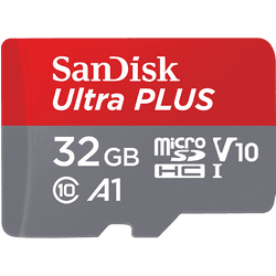 Tarjeta Micro SDHC - SanDisk Ultra PLUS, Elite, 32 GB, 130 MB/s, UHS-I, V10, A1, C10, Adaptador SD, Multicolor