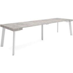 Mesa Consola extensible 300 Para 14 comensales Patas de madera Cemento