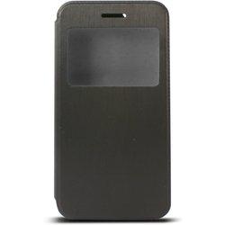 Funda con tapa para iphone 6 plus, 6s plus, semirrígida, standing, negro