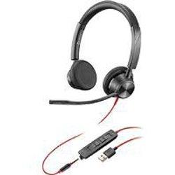 POLY Blackwire 3320 Auriculares Alámbrico Diadema Oficina/Centro de llamadas USB Tipo C Negro