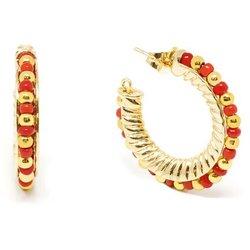 Etiopia rojo 2cm pendientes #oro brillo 1 u