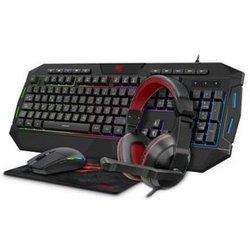 Pack Combo Gaming, Teclado, Ratón, Alfombrilla, Auriculares