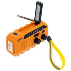 Radio Solar Recargable De Emergencia Con Dinamo Fm Am, Portátil, Cargador Usb C, Power Bank Amarillo Adler Ad1197