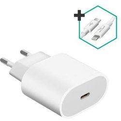 Cargador Pared Usb-c Y Cable Lightning Carga Rápida Power Delivery 20w Negro