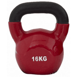 Kettlebell REBECCA MOBILI hierro fundido neopreno rojo 16 kg