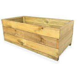 Jardinera De Madera Gama Eco 100x50x30 Tratada Para Exterior- Vidahuerto