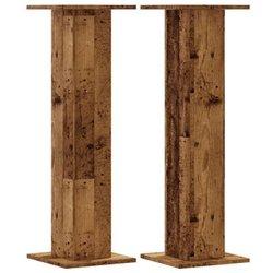 Soportes Altavoces 2 Uds Madera Roble Envejecido 30x30x95 Cm Vidaxl