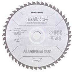 Metabo Hoja De Sierra "aluminium Cut - Professional", 165x20 Z48 Dp/dt 5°neg (628276000)