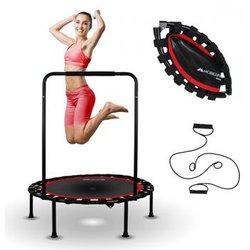 Trampolín Redondo Fitness Mobiclinic Plegable Máx 150kg Reposabrazos Regulable Desmontable 101x101x118cm Kangumobi