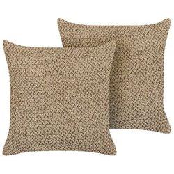 Conjunto de 2 cojines de yute natural/beige 45 x 45 cm BELIANI Begonia