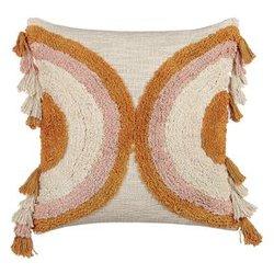 Cojín de algodón naranja/beige claro/rosa acolchado 45 x 45 cm BELIANI Lablab