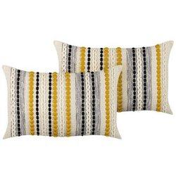 Conjunto de 2 cojines de algodón beige claro/amarillo/negro 40 x 60 cm BELIANI Ardisia