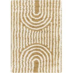 Surya alfombra shaggy escandinava blanco/ocre 160x220