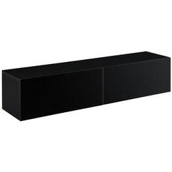 Mueble De Tv De Pared Evaton Aglomerado 140 X 33 X 30 Cm Negro Alto Brillo [en.casa]