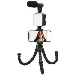 Muvit Kit De Vlogging Trípode 4 En 1 Con Luz Y Micrófono