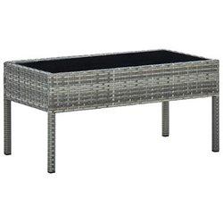 Mesa de jardín gris 75x40x37 cm en polyrattan