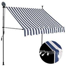 Toldo manual retráctil con led azul y blanco 200 cm