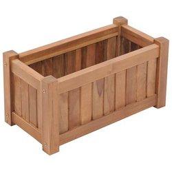 vidaXL Arriate de madera maciza de teca 50x25x25 cm