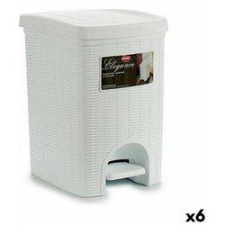 Papelera Con Pedal Stefanplast Elegance Blanco Plástico 20 L 27,5 X 38,5 X 31 Cm (6 Unidades)