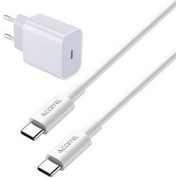 Cargador Base Type-C Fastcharge para iPhone 15 Pro ACCETEL Blanco