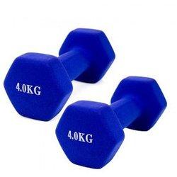 Mancuernas De 4 Kg Antiresbalantes Azul Pesa Fitness