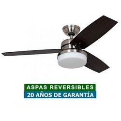 Ventilador De Techo Con Luz Hunter 50621 Galileo Roble O Nogal / Cromo Cepillado