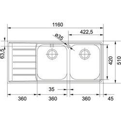 Franke Nex 621 Lavabo Sobre-encimera Rectangular Acero Inoxidable