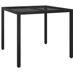 Mesa de jardín VIDAXL Negro Poli Ratán (90x90x75 cm)