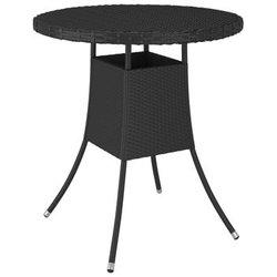 Mesa de jardín negra 70x70x73 cm en polyrattan