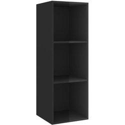 Mueble de TV negro brillante 37x37x107 cm de madera multicapa