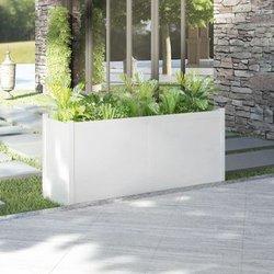 Jardinera Madera Maciza De Pino Blanco 150x50x70 Cm