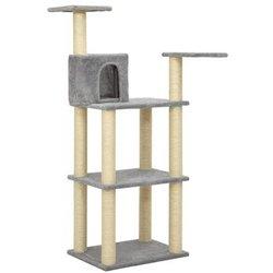 Árbol para gatos con arañazos en sisal gris claro 118,5 cm