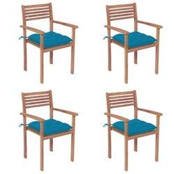 Conjunto 4 Silla de exterior VIDAXL Azul Teca (56x51x90 cm)