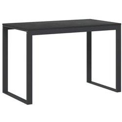 vidaXL Escritorio de ordenador madera contrachapada negro 110x60x73 cm