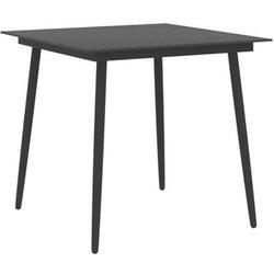 Mesa de jardín VIDAXL Negro Acero (80x80x74 cm)