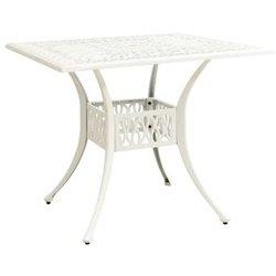 Mesa de jardín aluminio fundido blanco 90x90x73 cm