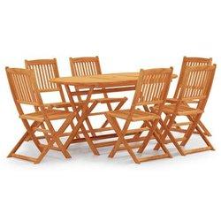 Set De Comedor De Jardín Plegable 7 Pzas Madera Eucalipto Vidaxl