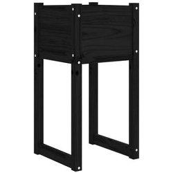 vidaXL Jardinera madera maciza de pino negro 40x40x81 cm