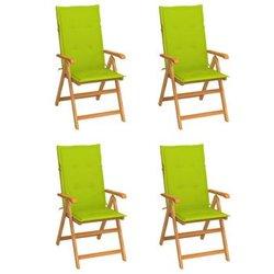 Conjunto 4 Silla de exterior VIDAXL Verde Teca (57x71.5x109 cm)