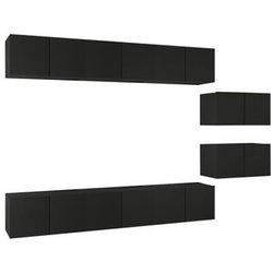 vidaXL Mueble de TV 8 piezas de aglomerado negro