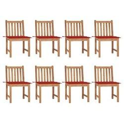 Conjunto 8 Silla de exterior VIDAXL Rojo Madera (50x53x90 cm)