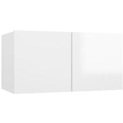 Soporte de TV colgante blanco brillante 60x30x30 cm